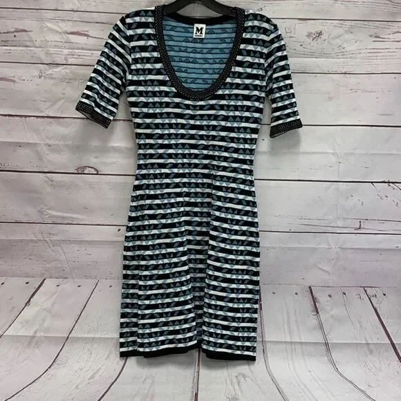 Missoni | Dresses | Missoni Womens Fit And Flare Blue And Black Mini  Shortdress Sizesmall | Poshmark